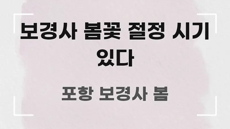보경사 봄꽃 절정 시기 있다 실용적으로 정리한 정보 정리 카드 이미지