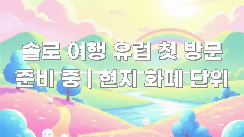 솔로 여행 유럽 첫 방문 준비 중 | 현지 화폐 단위 핵심만 담은 정보 카드 디자인 이미지 - 독자 이해를 위한 이미지