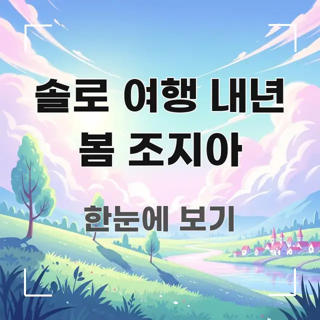 솔로 여행 내년 봄 조지아 흥미롭게 구성한 읽기 좋은 정보 카드