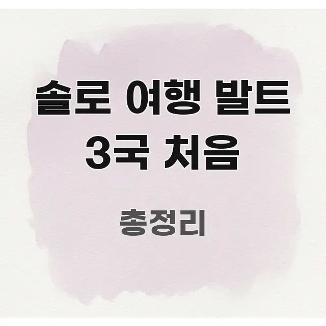 솔로 여행 발트 3국 처음 독자를 위해 선별한 정보 정리 카드 이미지 - 활용 예시 이미지