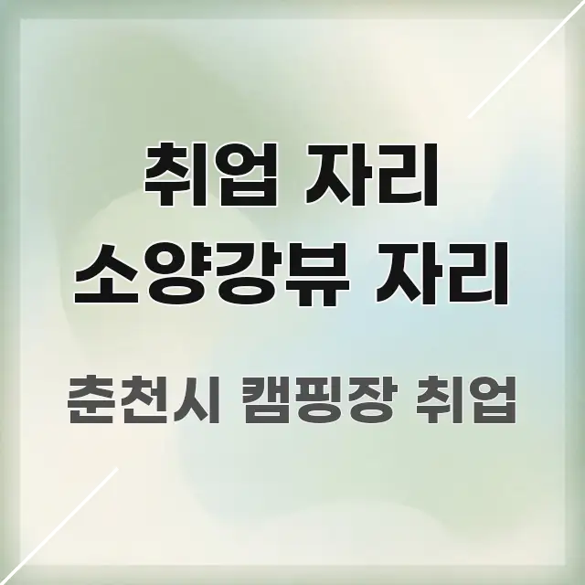 취업 자리 소양강뷰 자리 꼼꼼하게 정리된 모던 카드뉴스 디자인 - 본문 내용과 연관된 이미지