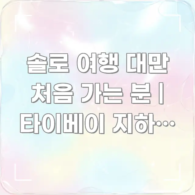 솔로 여행 대만 처음 가는 분 | 타이베이 지하철 음식 꼭 필요한 정보만 담은 정보 전달형 표지 이미지 - 참고용 이미지