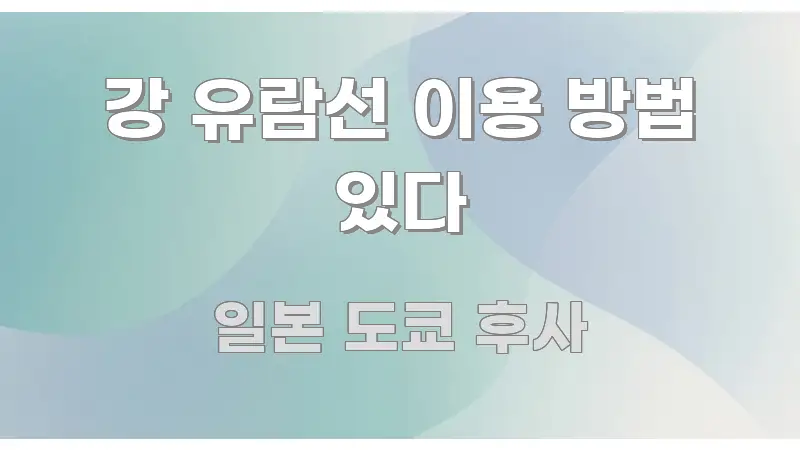 강 유람선 이용 방법 있다 명확하게 정리된 핵심 요약 디자인 카드 - 설명을 돕는 이미지