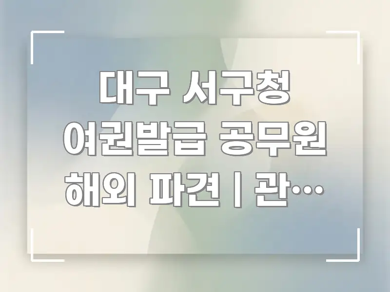 대구 서구청 여권발급 공무원 해외 파견 | 관용 여권과 독자를 위해 선별한 핵심 키워드 시각화 이미지 - 활용 예시 이미지