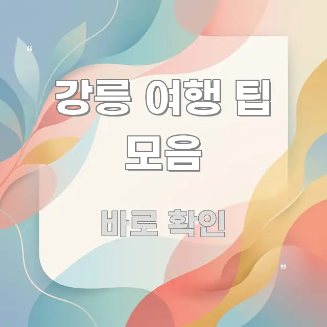 강릉 여행 팁 모음 빠르게 이해할 수 있는 블로그 대표 이미지