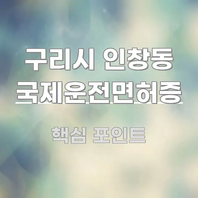 구리시 인창동 국제운전면허증 요점만 뽑아낸 깔끔한 인포그래픽 표지