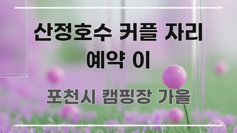 산정호수 커플 자리 예약 이 요점만 뽑아낸 읽기 좋은 정보 카드 - 내용 요약을 위한 이미지