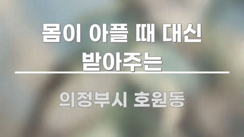 몸이 아플 때 대신 받아주는 깔끔하게 정리된 정보 요약 포스터