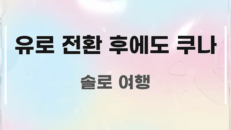 유로 전환 후에도 쿠나 핵심만 담은 스마트 정보 카드 - 참고용 이미지