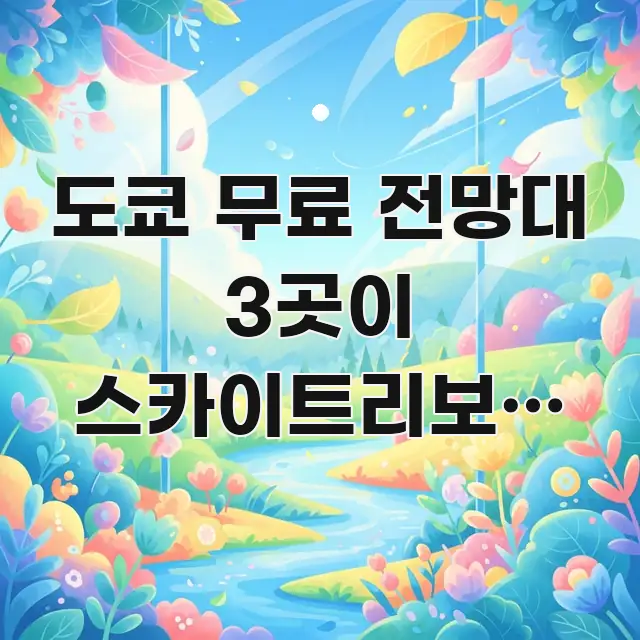 도쿄 무료 전망대 3곳이 스카이트리보다 높은 곳 — 첫 빠르게 이해할 수 있는 텍스트 기반 블로그 이미지 - 본문 내용과 연관된 이미지