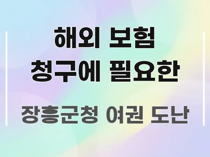 해외 보험 청구에 필요한 중요 내용만 뽑은 정보 카드 디자인 이미지 - 글 흐름을 돕는 시각 자료