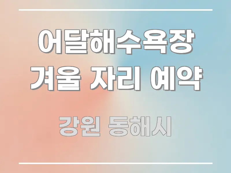 어달해수욕장 겨울 자리 예약 핵심 요점 중심의 정보 카드 디자인 이미지 - 활용 예시 이미지