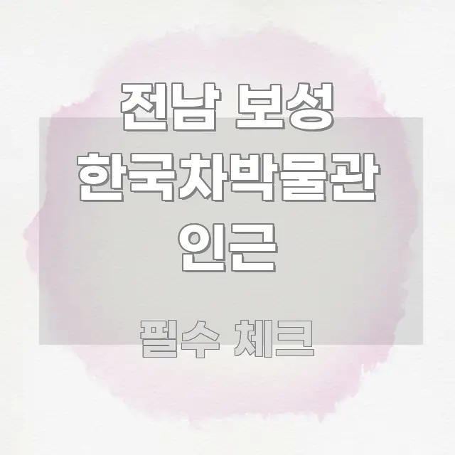 전남 보성 한국차박물관 인근 간결하고 명료한 미니멀 블로그 썸네일 - 활용 예시 이미지