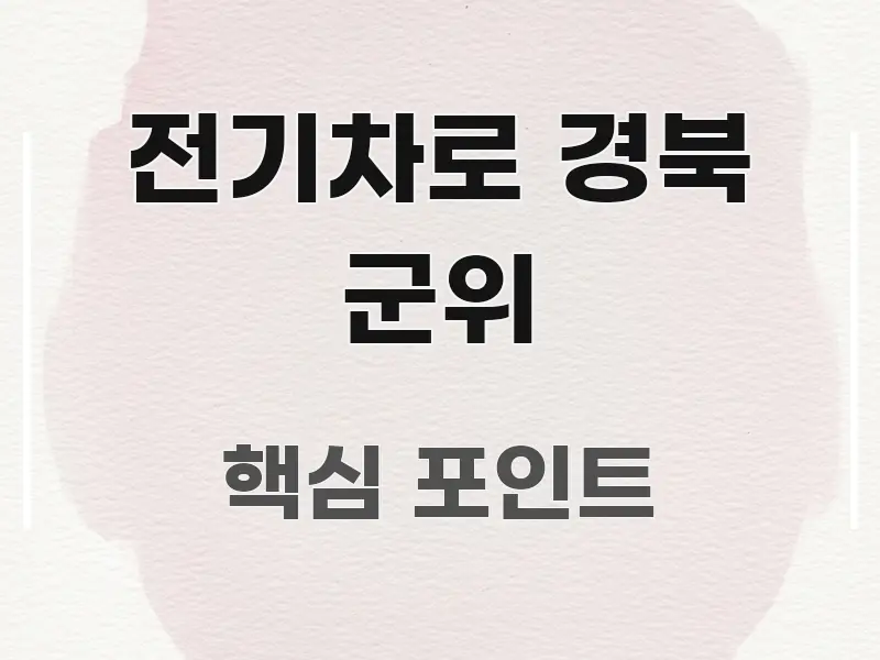 전기차로 경북 군위 요점만 뽑아낸 심플 타이포그래피 표지 - 참고용 이미지