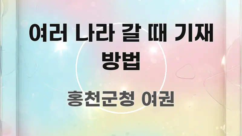 여러 나라 갈 때 기재 방법 가독성 높게 정리한 블로그 섹션 구분 이미지 - 본문 내용과 연관된 이미지