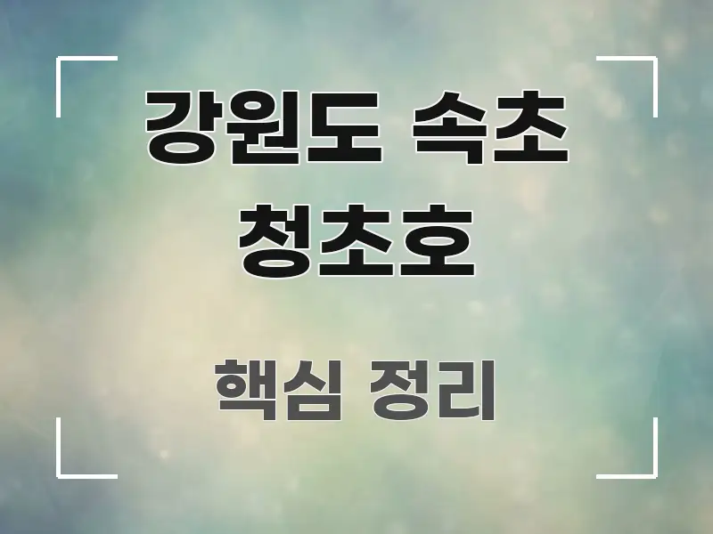 강원도 속초 청초호 꼭 알아야 할 정보를 담은 블로그 대표 이미지 - 본문 내용과 연관된 이미지