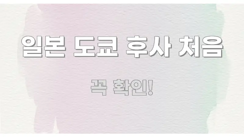 일본 도쿄 후사 처음 핵심 내용을 정리한 텍스트 중심 디자인 표지 - 본문 내용과 연관된 이미지