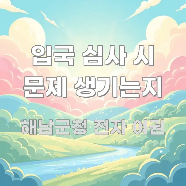 입국 심사 시 문제 생기는지 꼼꼼하게 정리된 읽기 좋은 정보 카드