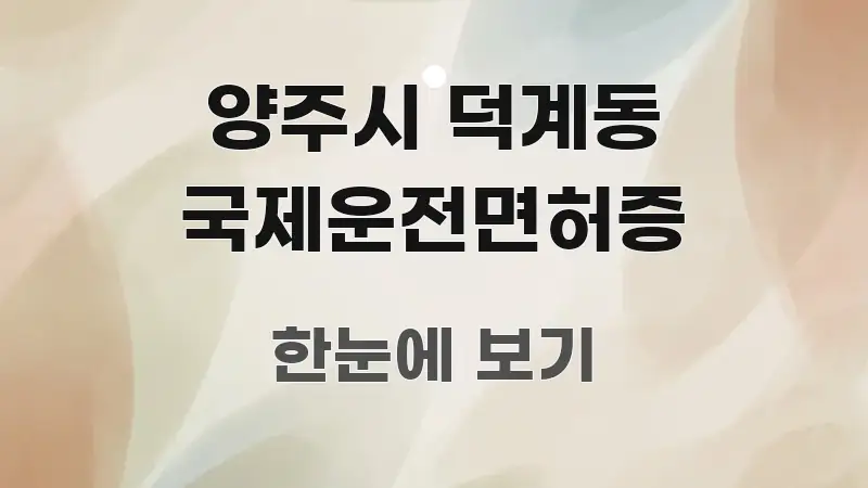 양주시 덕계동 국제운전면허증 명확하게 정리된 핵심 요약 디자인 카드 - 활용 예시 이미지
