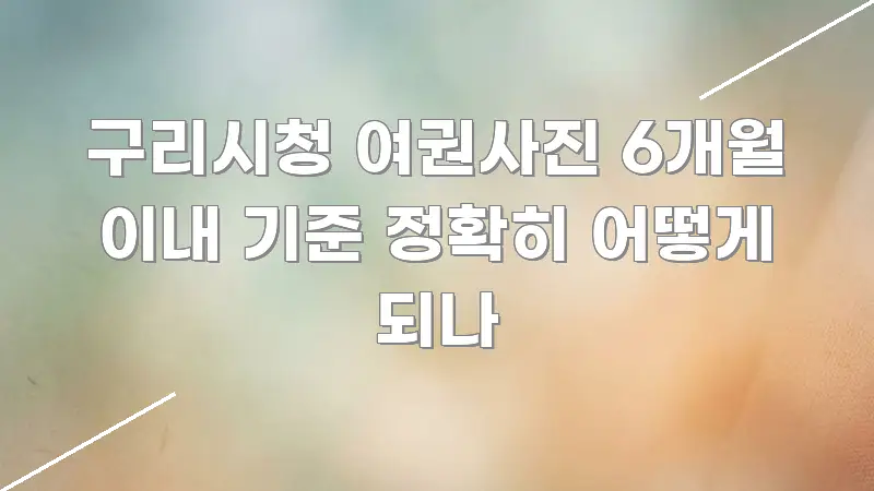 구리시청 여권사진 6개월 이내 기준 정확히 어떻게 되나 가독성 높게 정리한 블로그 대표 이미지
