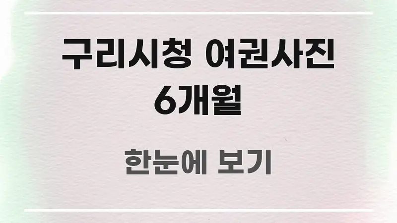 구리시청 여권사진 6개월 주요 흐름을 설명한 스마트 정보 카드 - 가독성을 높이는 이미지