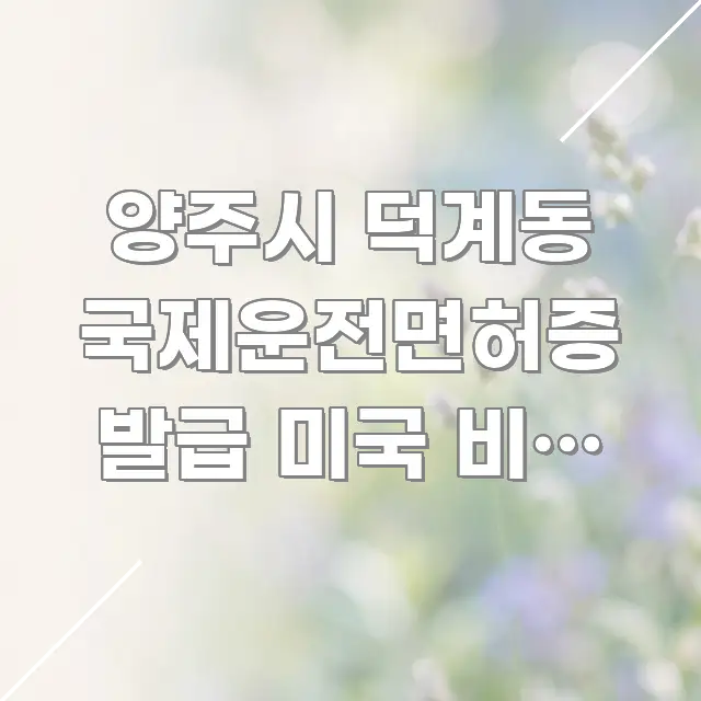 양주시 덕계동 국제운전면허증 발급 미국 비용 총정리, 핵심 정보를 압축한 텍스트형 카드뉴스 표지 이미지 - 활용 예시 이미지