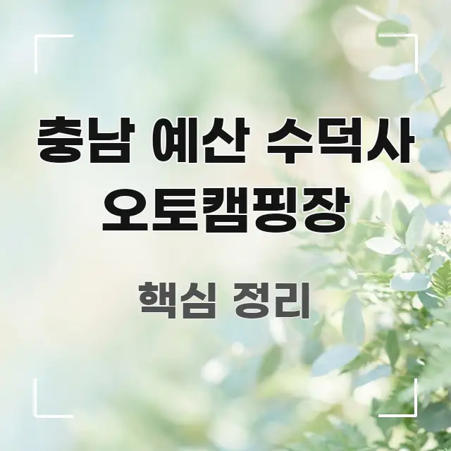충남 예산 수덕사 오토캠핑장 정보 이미지 충남 예산 수덕사 오토캠핑장 간결하고 명료한 미니멀 블로그 썸네일