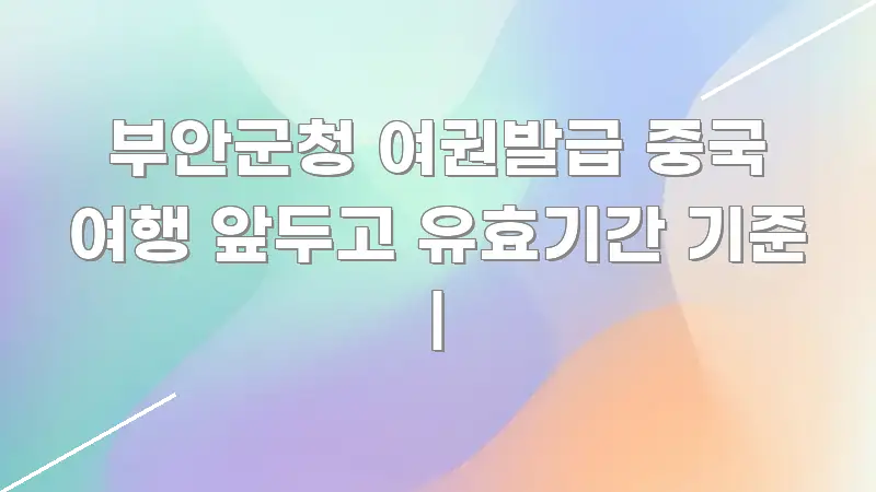 부안군청 여권발급 중국 여행 앞두고 유효기간 기준 | 실생활에 도움되는 깔끔한 인포그래픽 표지