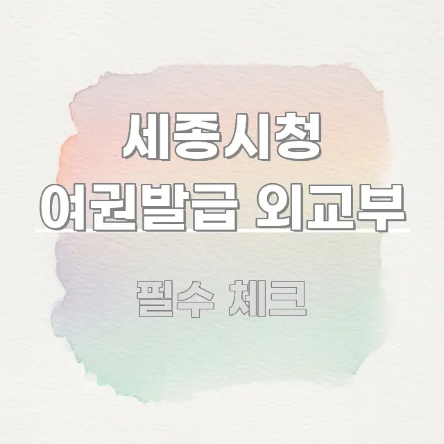 세종시청 여권발급 외교부 한 번에 이해되는 심플 타이포그래피 표지 - 활용 예시 이미지
