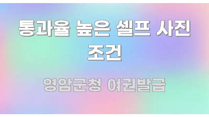 통과율 높은 셀프 사진 조건 이해하기 쉬운 카드뉴스 스타일 이미지 - 독자 이해를 위한 이미지