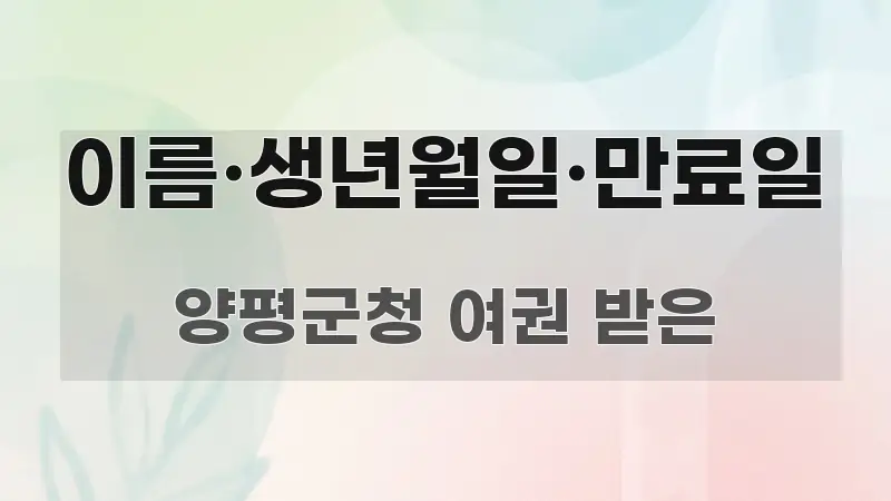 이름·생년월일·만료일 핵심 정보를 압축한 스마트 정보 카드 - 설명을 돕는 이미지