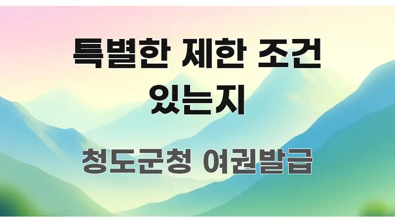 특별한 제한 조건 있는지 전문적으로 분석한 깔끔한 인포그래픽 표지 - 설명을 돕는 이미지