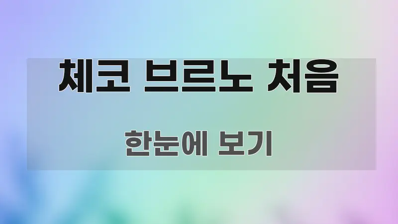 체코 브르노 처음 스마트하게 정리된 핵심 정리 썸네일 이미지 - 글 흐름을 돕는 시각 자료