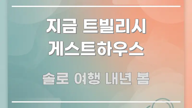 지금 트빌리시 게스트하우스 핵심 요점 중심의 핵심 요약 디자인 카드 - 활용 예시 이미지
