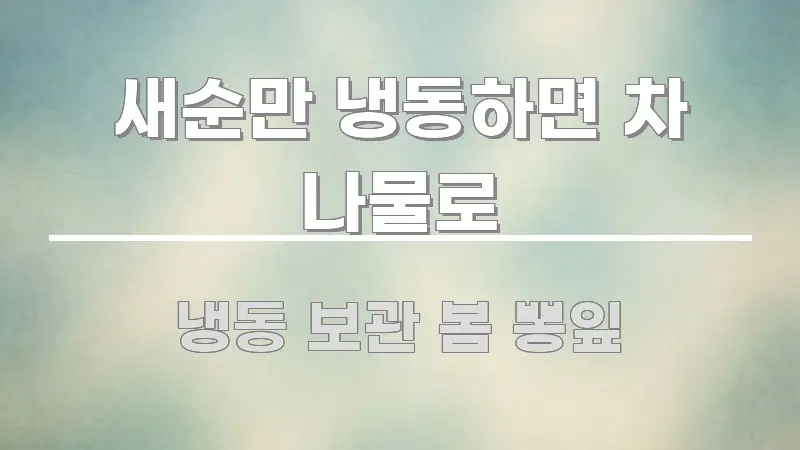 새순만 냉동하면 차 나물로 이해하기 쉬운 핵심 정보 비주얼 - 활용 예시 이미지