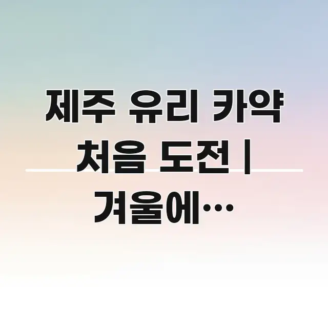 제주 유리 카약 처음 도전 | 겨울에도 가능할까? 주요 흐름을 설명한 가독성 높은 정보 이미지 - 본문 내용과 연관된 이미지