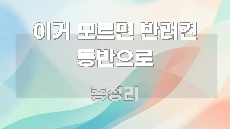 이거 모르면 반려견 동반으로 간결하고 명료한 텍스트형 카드뉴스 표지 이미지 - 본문 내용과 연관된 이미지