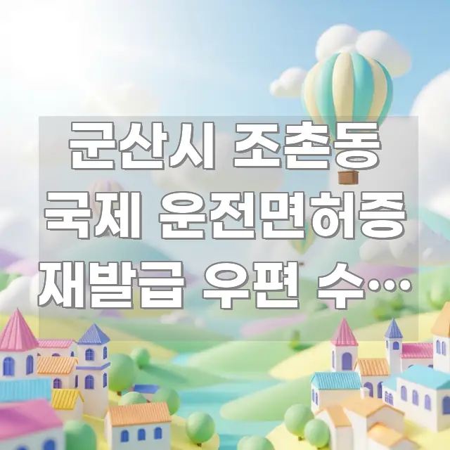군산시 조촌동 국제 운전면허증 재발급 우편 수령 | 심플하고 명확하게 정리한 가독성 높은 정보 이미지 - 글 흐름을 돕는 시각 자료
