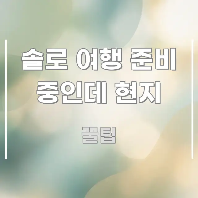 솔로 여행 준비 중인데 현지 명확하게 정리된 블로그용 카드뉴스 썸네일