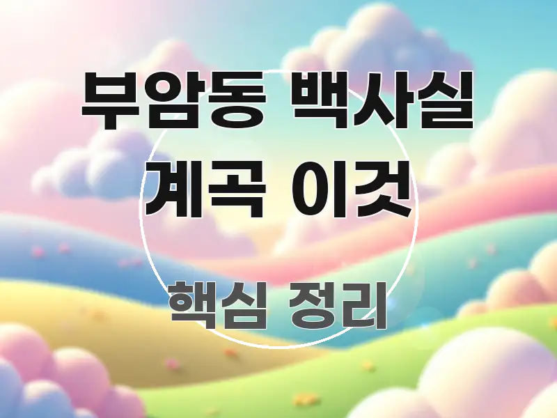 부암동 백사실 계곡 이것 검증된 정보로 구성된 블로그용 카드뉴스 썸네일 - 가독성을 높이는 이미지
