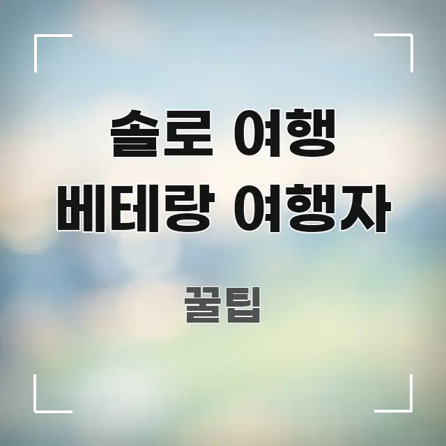 솔로 여행 베테랑 여행자 바로 활용 가능한 핵심 키워드 시각화 이미지