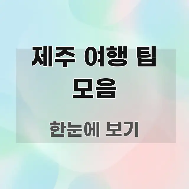 제주 여행 팁 모음 이해하기 쉬운 정보 카드 디자인 이미지