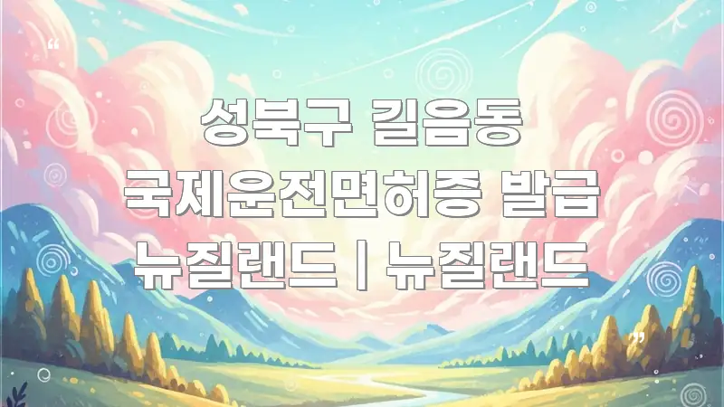 성북구 길음동 국제운전면허증 발급 뉴질랜드 | 뉴질랜드 요점만 뽑아낸 정보 요약 포스터 - 설명을 돕는 이미지