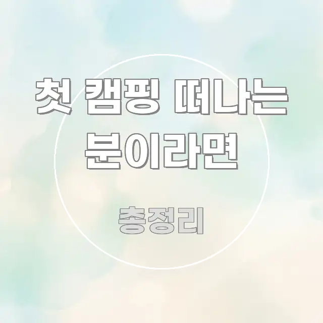첫 캠핑 떠나는 분이라면 핵심 요점 중심의 콘텐츠 요약 표지 이미지