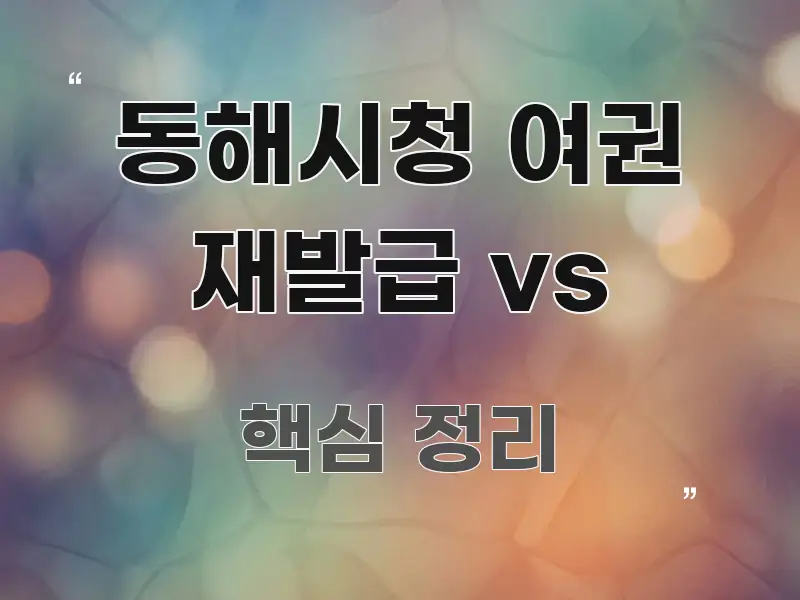 동해시청 여권 재발급 vs 핵심 정보 중심의 정보 카드 디자인 이미지 - 설명을 돕는 이미지