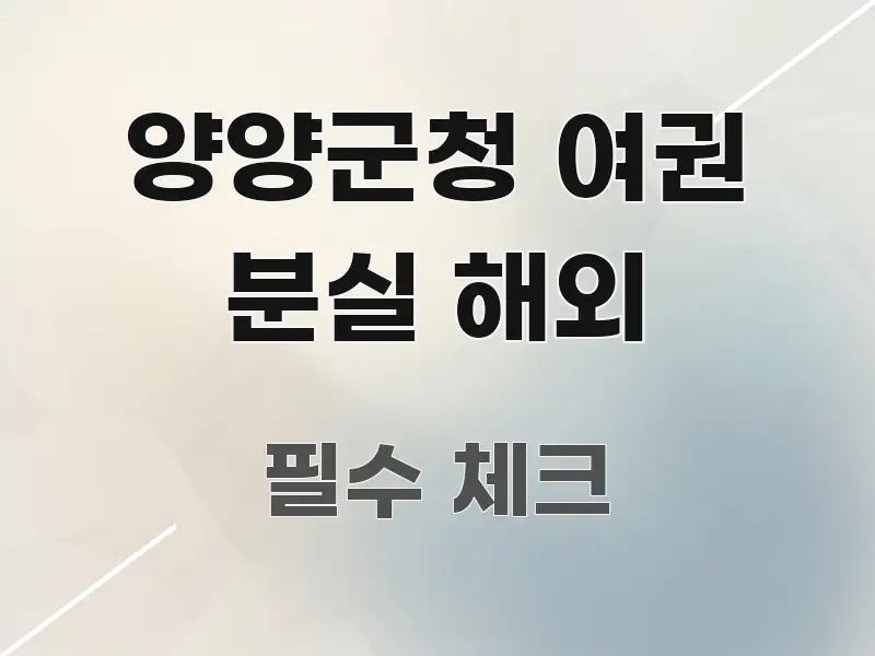 양양군청 여권 분실 해외 전문가가 선별한 블로그용 카드뉴스 썸네일 - 참고용 이미지
