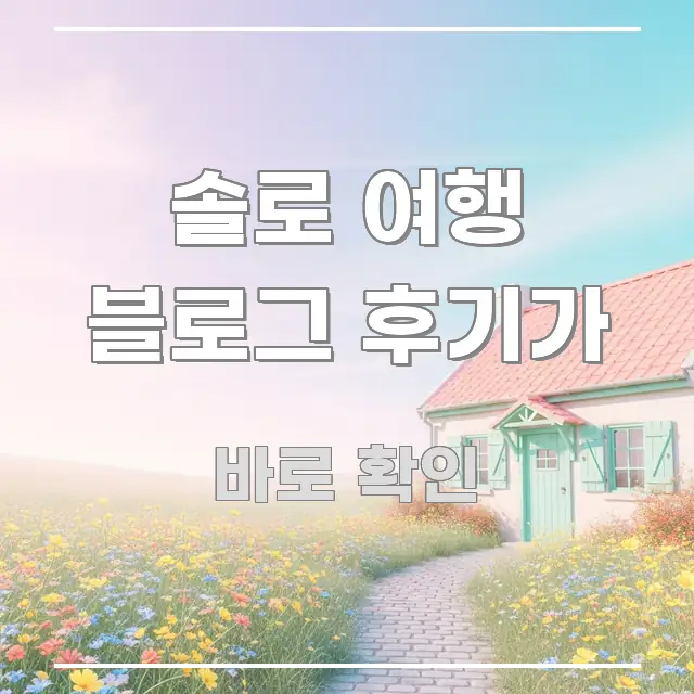 솔로 여행 블로그 후기가 한눈에 보기 좋게 요약한 텍스트 포스터 이미지