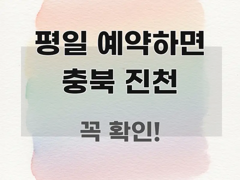 평일 예약하면 충북 진천 핵심 정보를 압축한 스마트 정보 카드 - 참고용 이미지