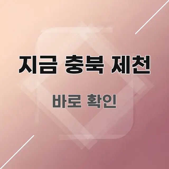 지금 충북 제천 직관적으로 이해되는 블로그 섹션 구분 이미지 - 본문 내용과 연관된 이미지