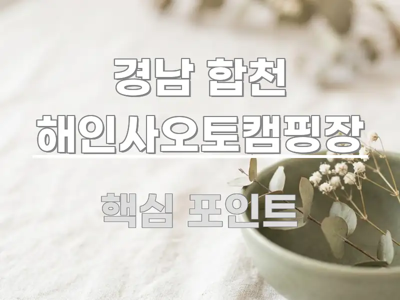 경남 합천 해인사오토캠핑장 구조적으로 정리된 핵심 정리 썸네일 이미지 - 가독성을 높이는 이미지